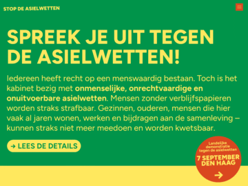 Screenshot voorpagina Stopdeasielwetten.nl