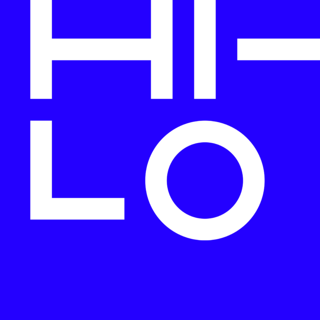 Hilo logo on blue