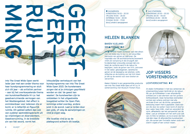 Spread from the program guide - Art section